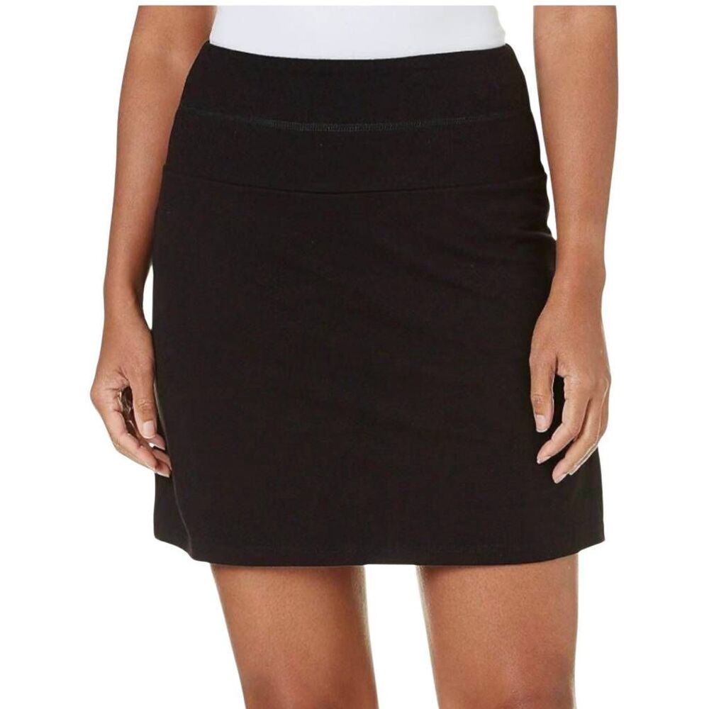 NWT Teez-Her Active Tummy Control Skort Black Size L Slimming Cotton Spandex